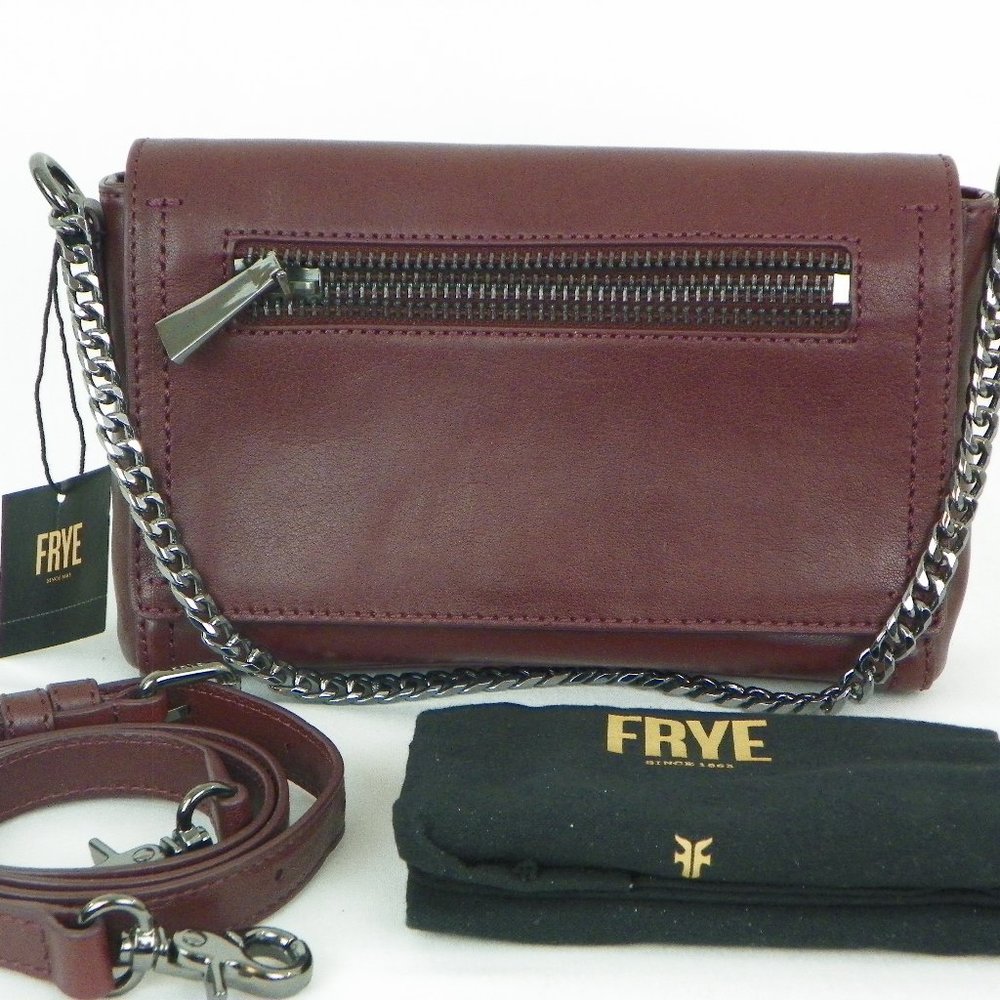 Frye Leather "Lena" Zip Chain Crossbody Wristlet